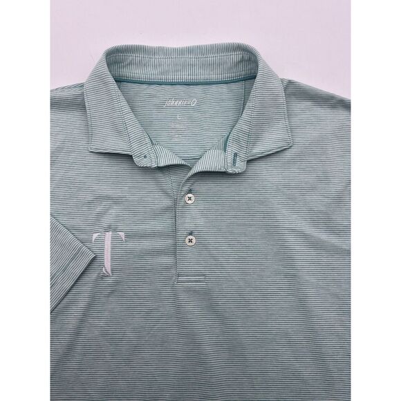 johnnie-O Other - Johnnie-O Shirt Adult Large Green Striped Short Sleeve Performance Polo Mens